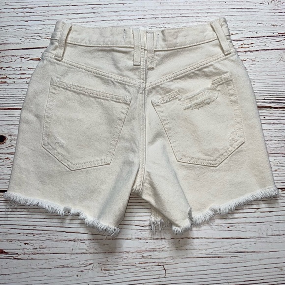Free People We The Free Loving Good Vibrations Cut Off Jean Shorts Sz 24 - Picture 10 of 14